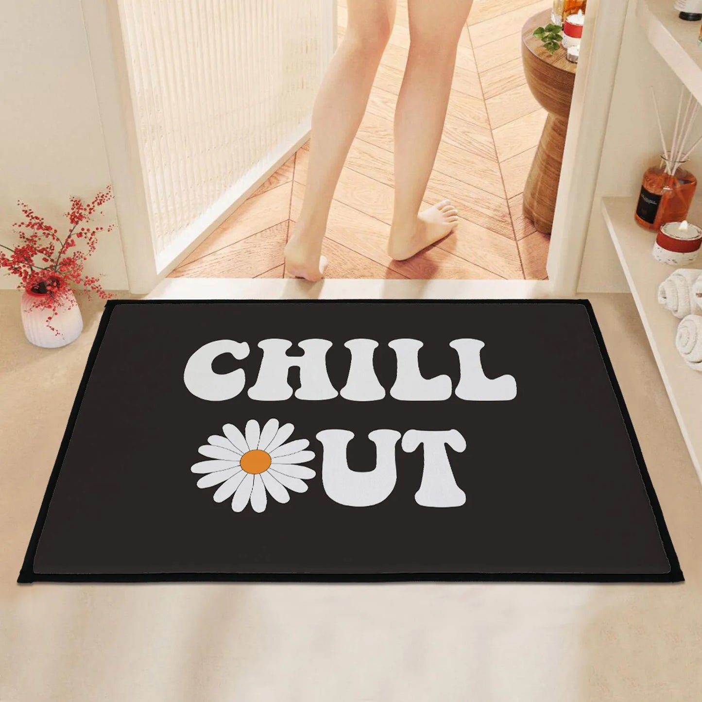 Crystal velvet door mat, non-slip bathroom mat, absorbent machine washable balcony mat; bedroom carpet