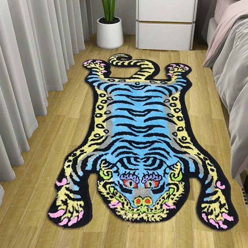 VIKAMA Tiger Pattern Soft Cashmere-Feel Area Rug