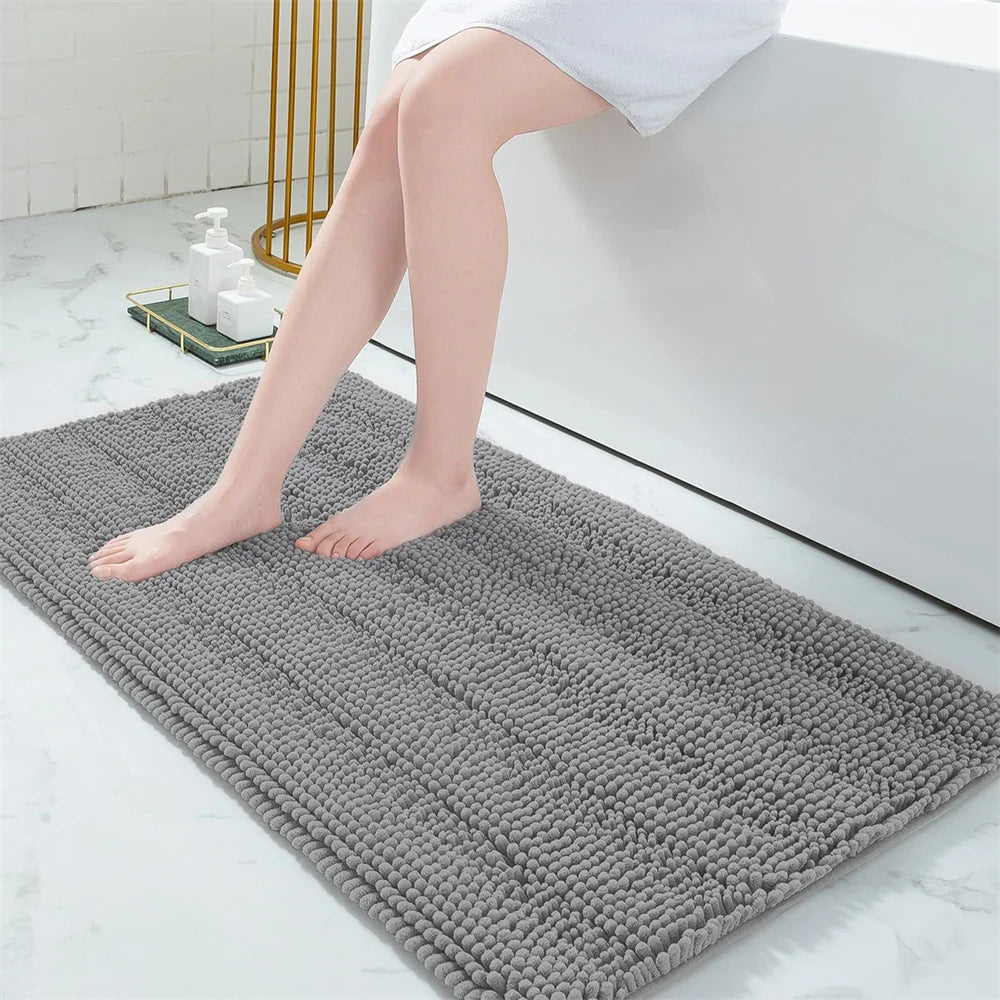 Olanly Luxury Chenille Non-Slip Bath Rug