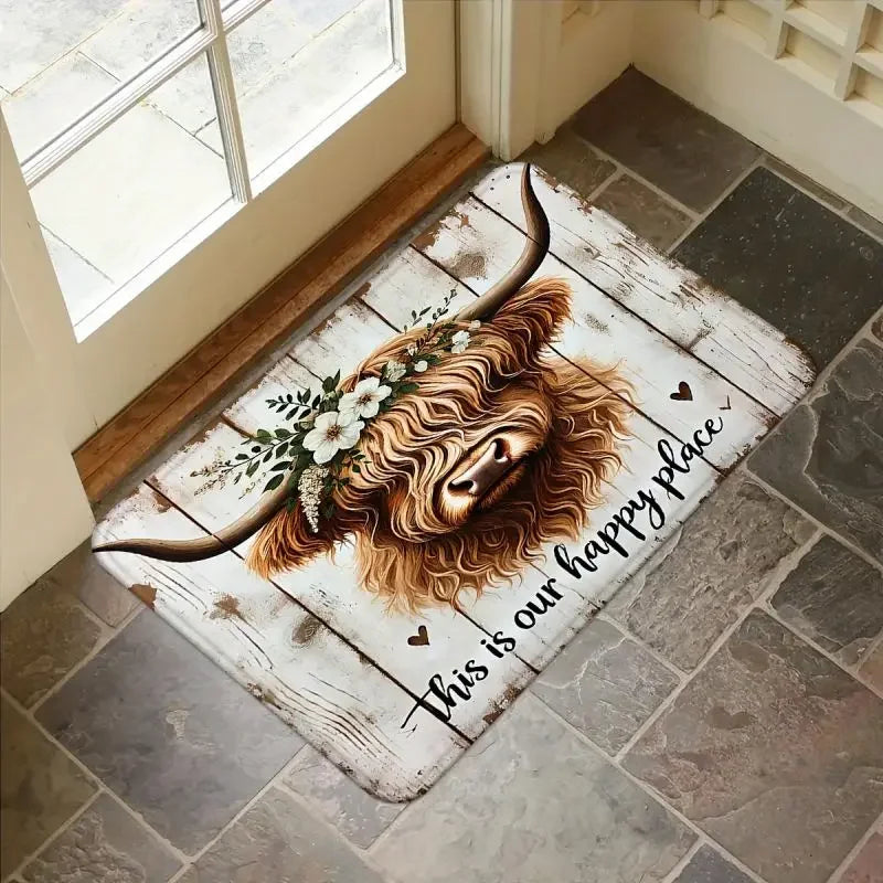 Highland Cow Non-Slip Door Mat