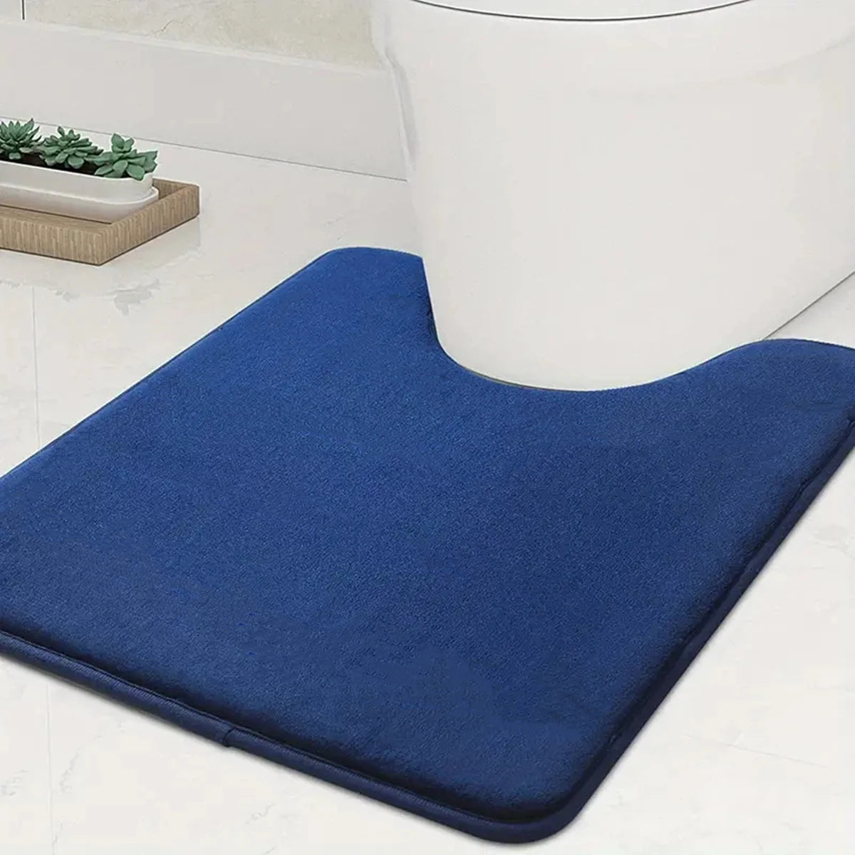 Large U-Shape Bathroom Mat Absorbent Non-Slip Toilet Floor Carpet Home Decoration