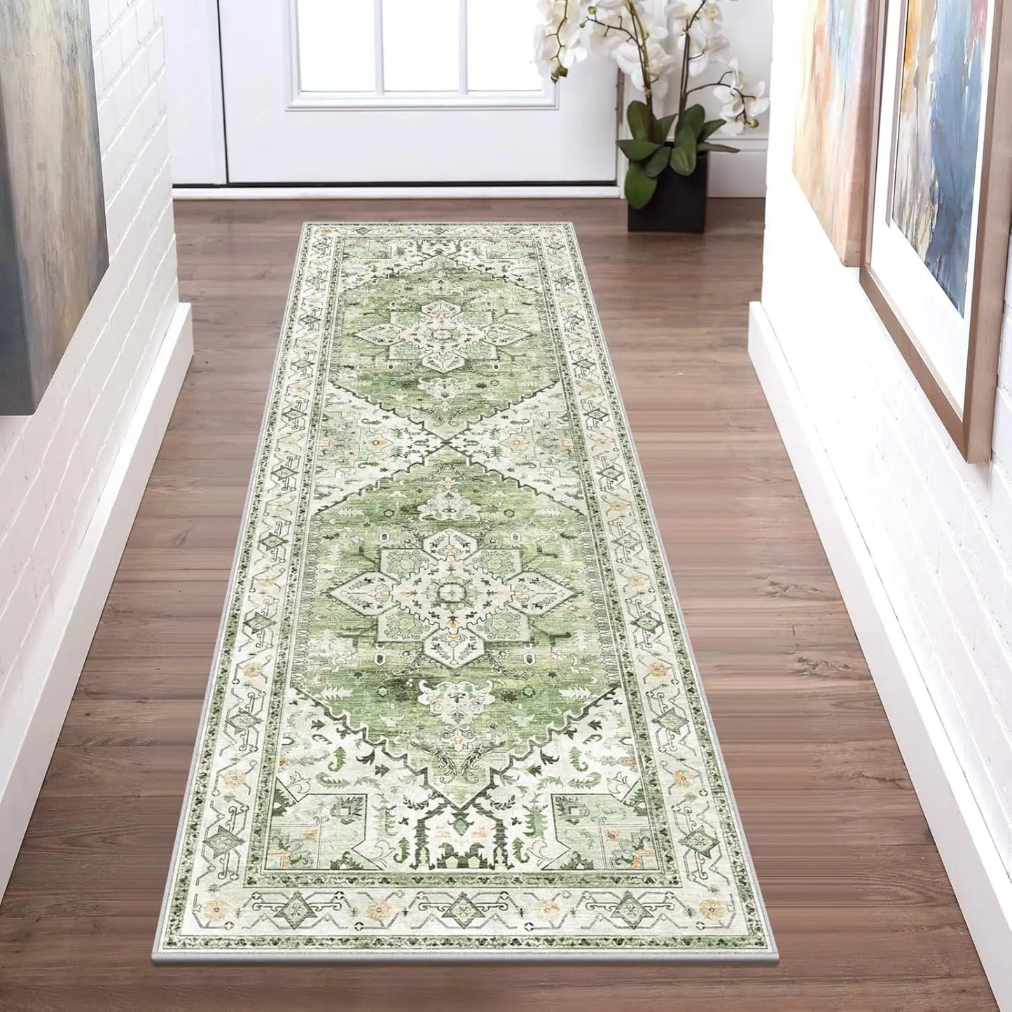 VIKAMA Non-Slip Hallway Runner Rug Machine Washable Kitchen Entryway Bedroom Laundry Carpet