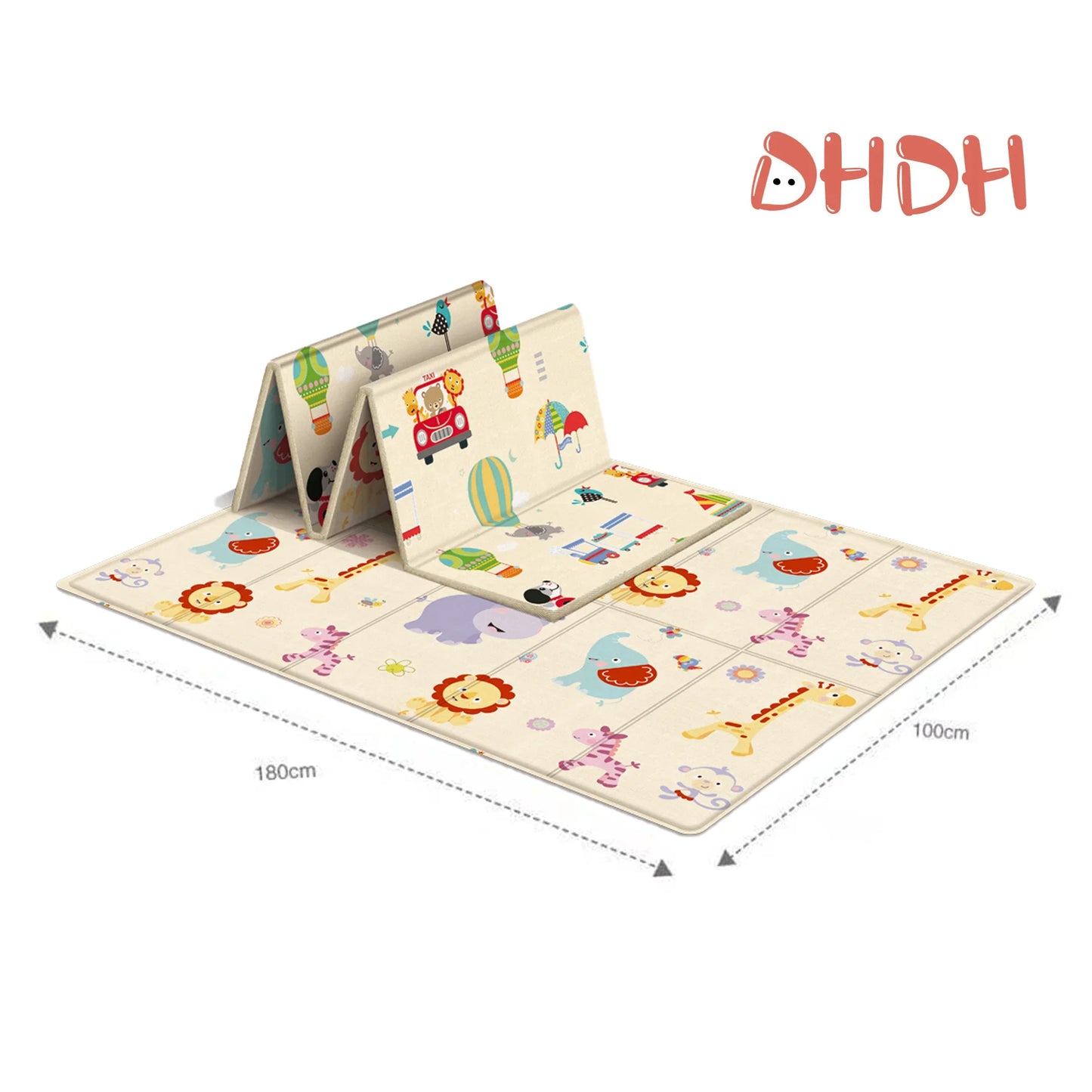 Foldable double-sided kids play mat