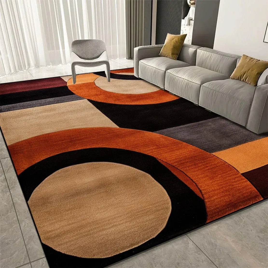 Large Geometric Living Room Carpet Sofa Area Rug Soft Non-Slip Bedroom Children Floor Mat