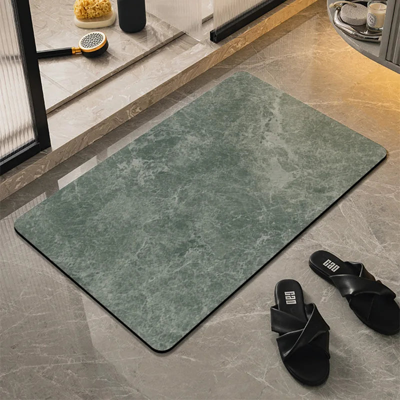 Imitation Marble Diatomite Floor Mat Non-Slip Absorbent Bathroom Toilet Door Rug