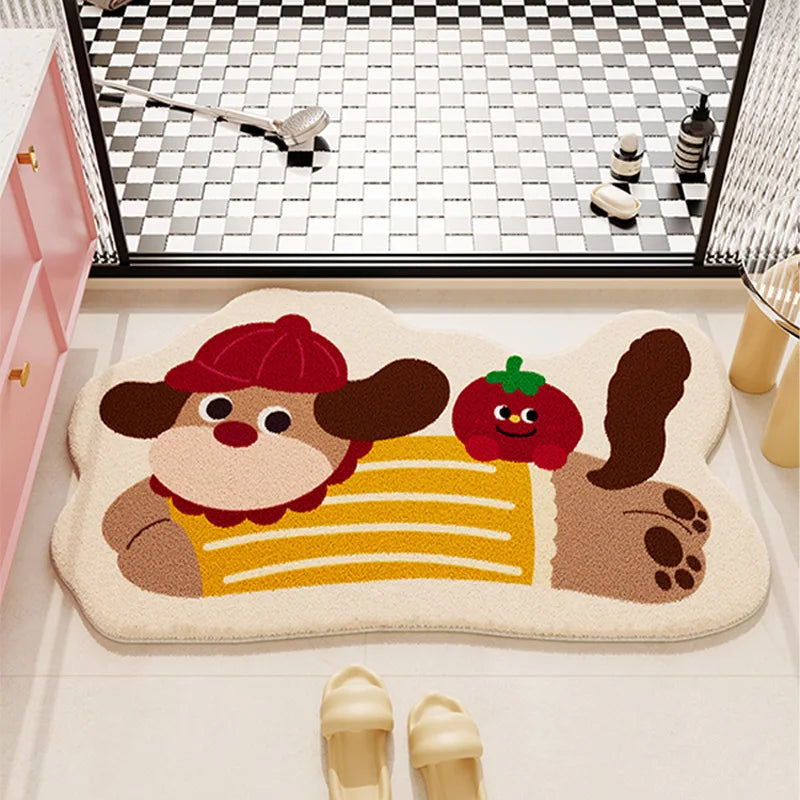 Imitation Cashmere Floor Mat Absorbent Non-Slip Dirt-Resistant Easy-Clean Door Mat