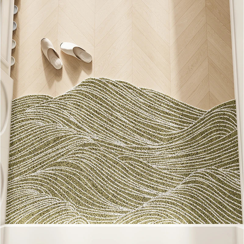 Irregular Silk Ring Entrance Door Mat Anti-Slip Dirt-Resistant Foyer Carpet