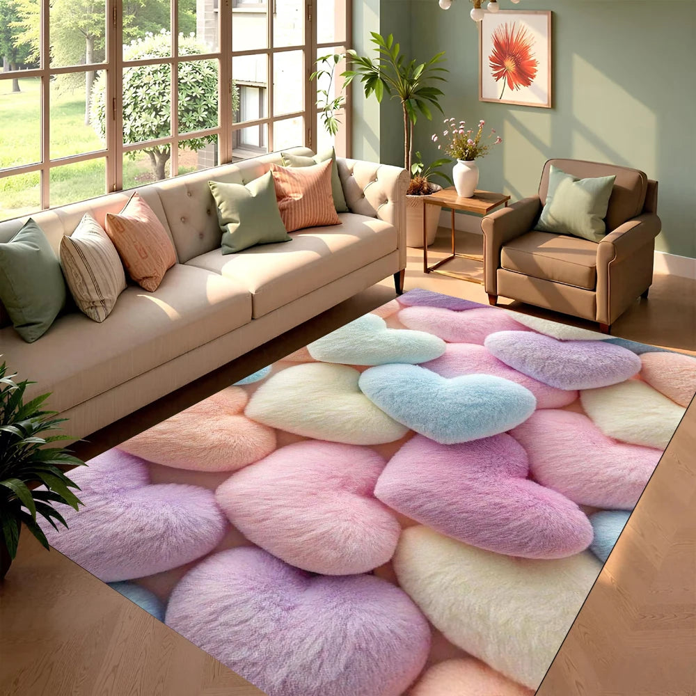Colorful love print Valentine decorative mat
