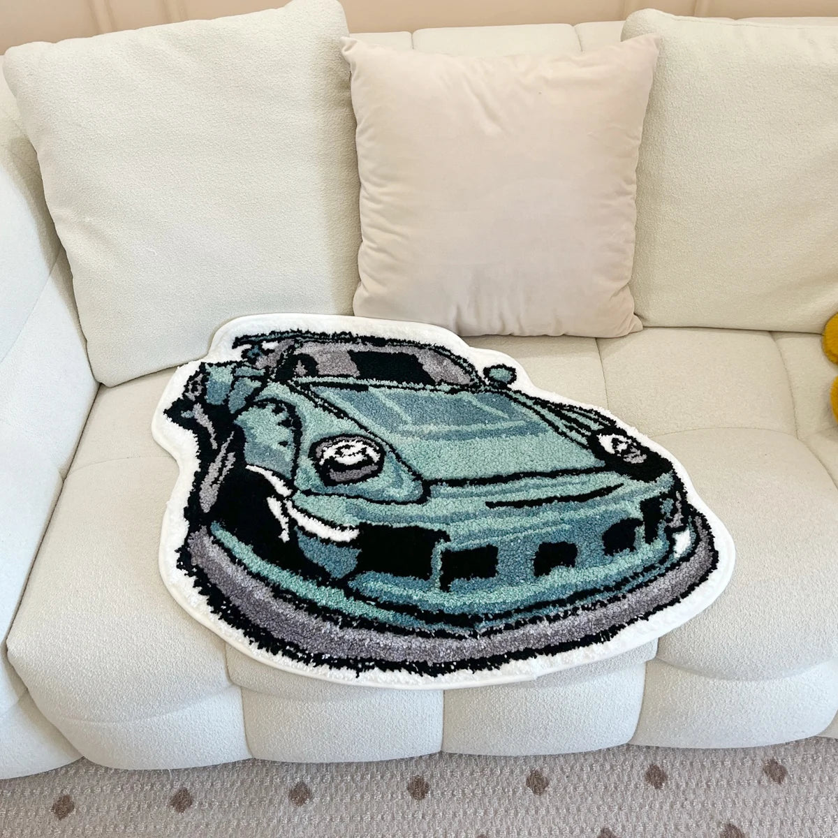LAKEA Racing Car Shaped Tufted Non-Slip Rug