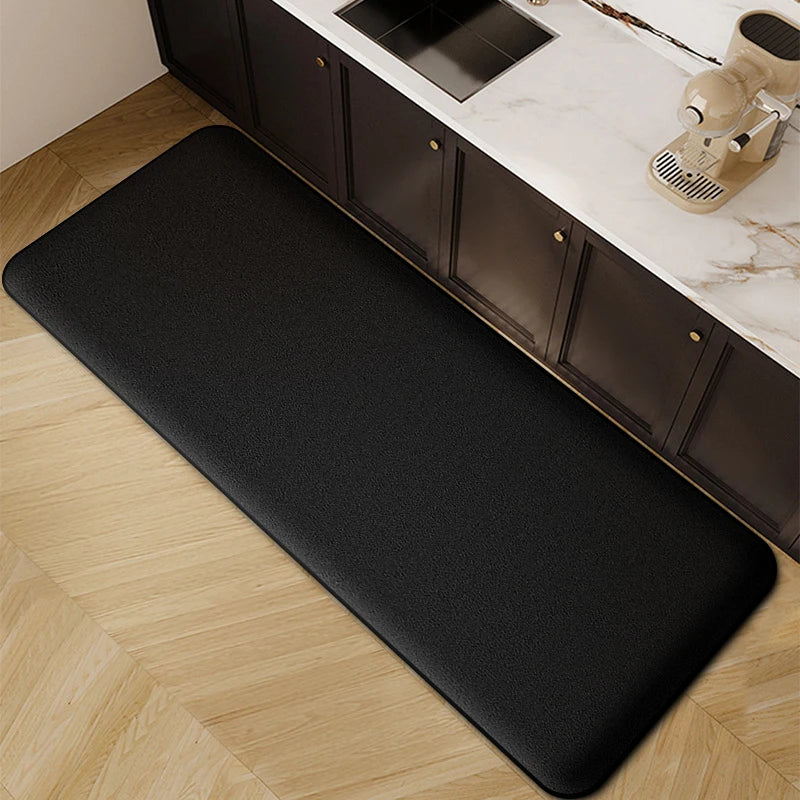1pc Long Strip Thickened Flannel Kitchen Floor Mat Non-Slip Absorbent Bathroom Door Dirt-Resistant Foot Mat