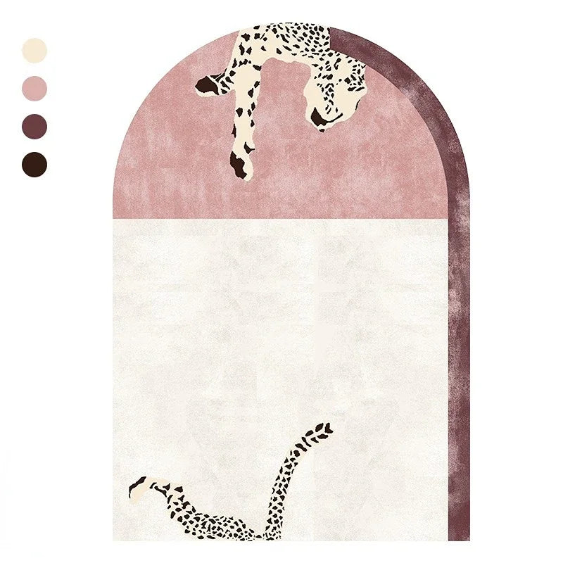 Light Luxury Leopard Print Plush Area Rug
