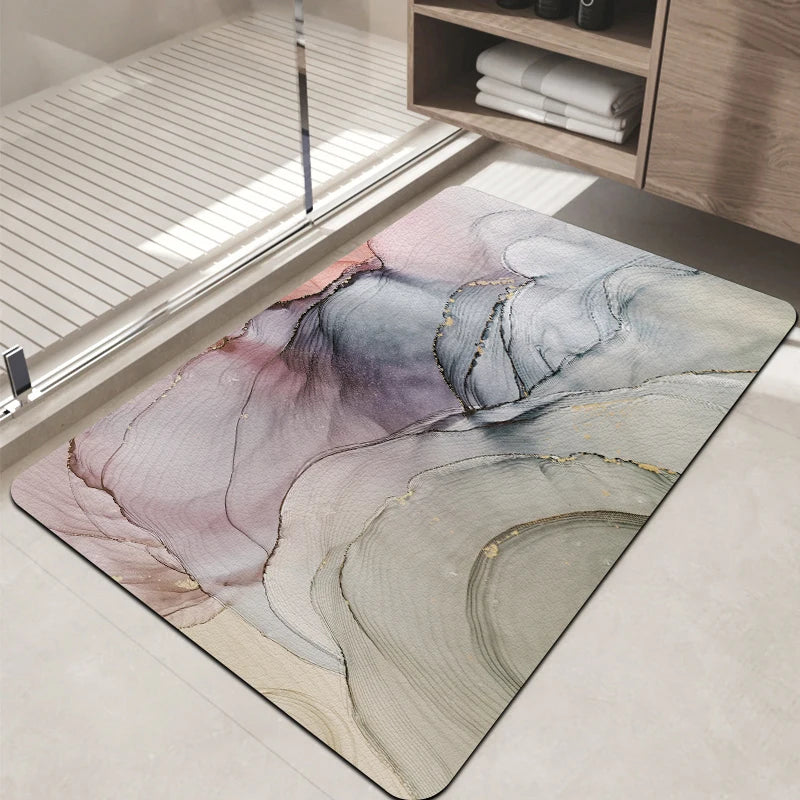 Super Absorbent Diatom Mud Bathroom Floor Mat Non-Slip Dirt-Resistant Large Door Mat