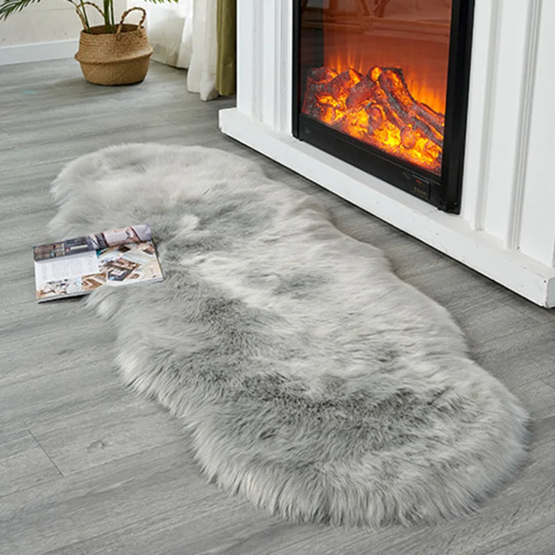 Soft faux fur shaggy area rug