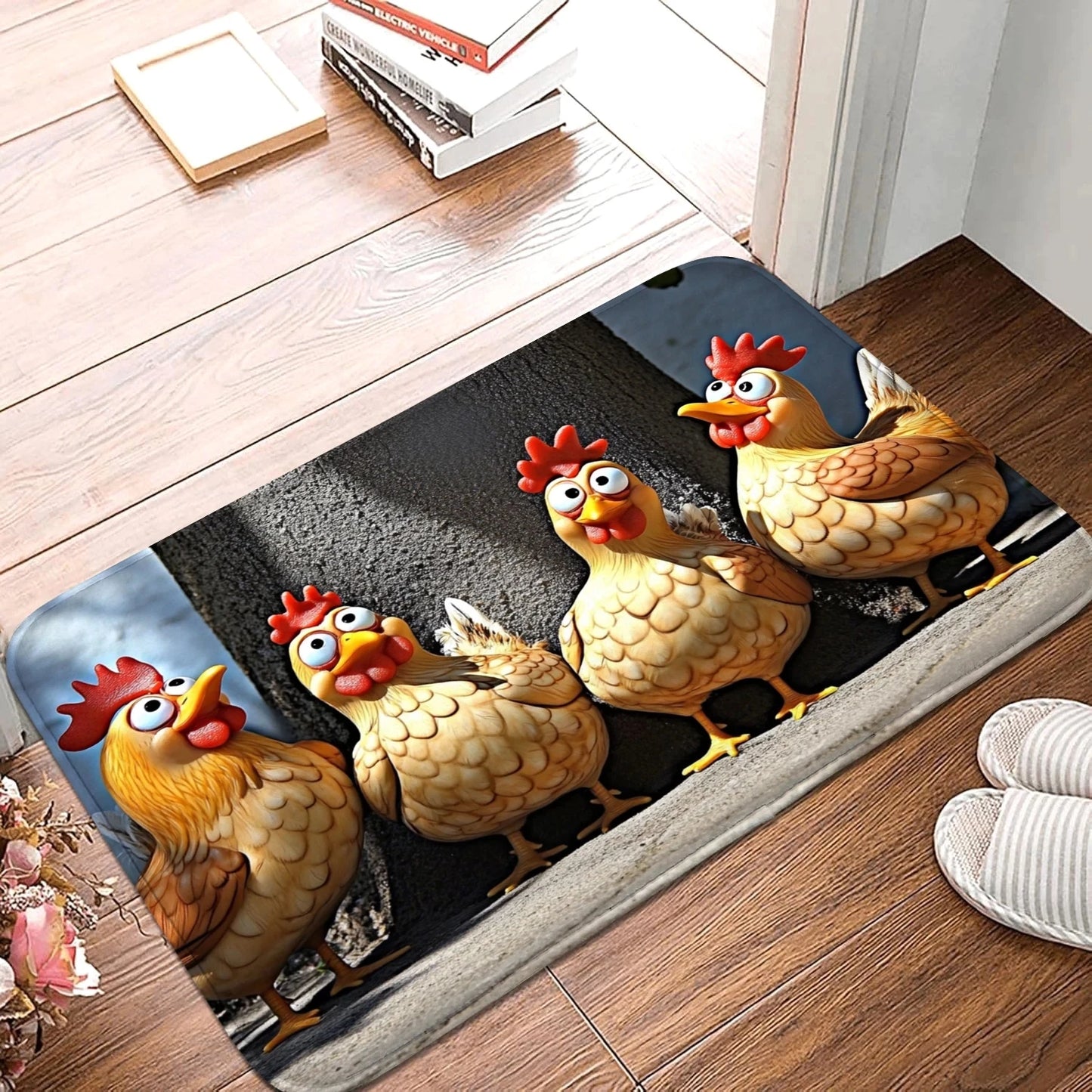 Cat Dog Pattern Entrance Doormat Non-Slip Rug Living Room Bedroom Kitchen Home Decor Carpe