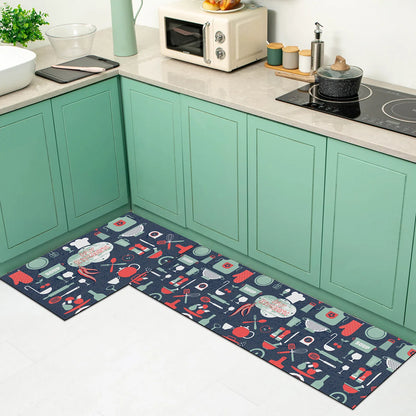 Kitchen Oil & Water Absorbent Floor Mat Non-Slip Soft Carpet Bedroom Living Room Porch Bathroom Door Mat Home Decor