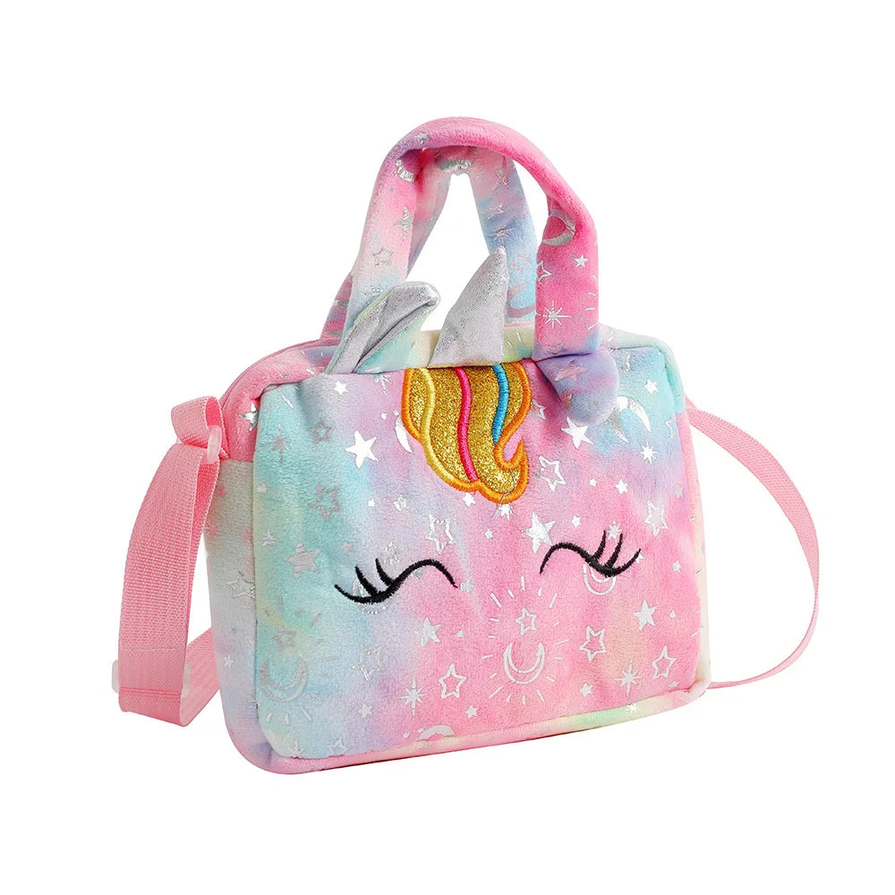 Unicorn Tie Dye Plush Crossbody Bag