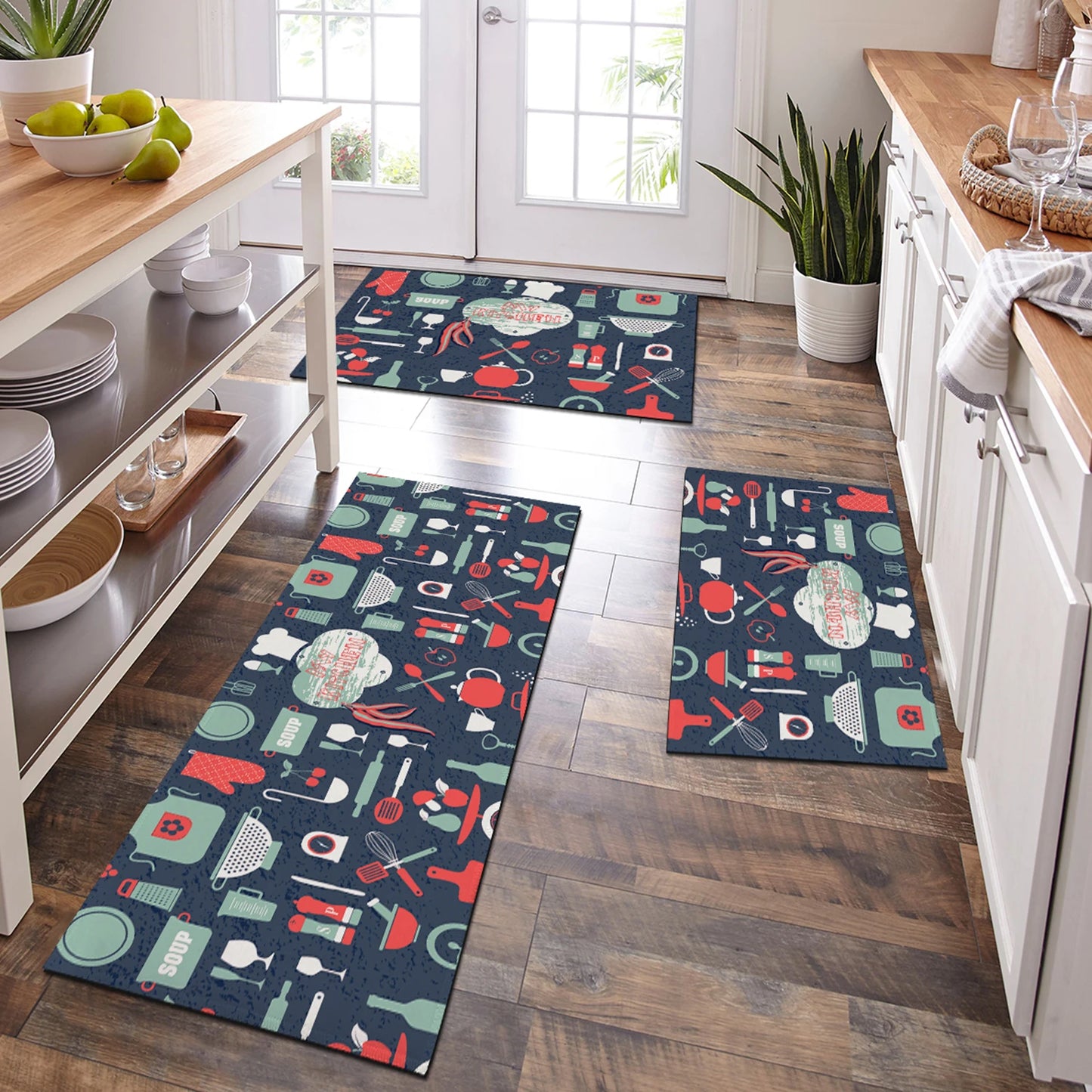 Kitchen Oil & Water Absorbent Floor Mat Non-Slip Soft Carpet Bedroom Living Room Porch Bathroom Door Mat Home Decor