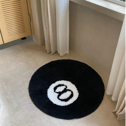 LAKEA Halloween 8-Ball Round Tufted Rug