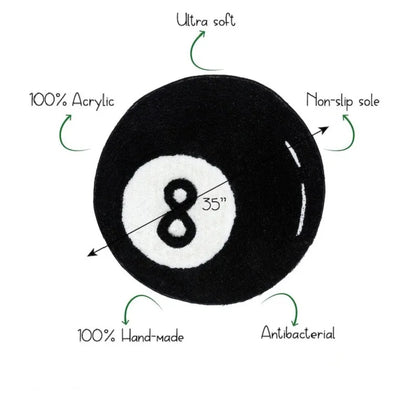 LAKEA Halloween 8-Ball Round Tufted Rug
