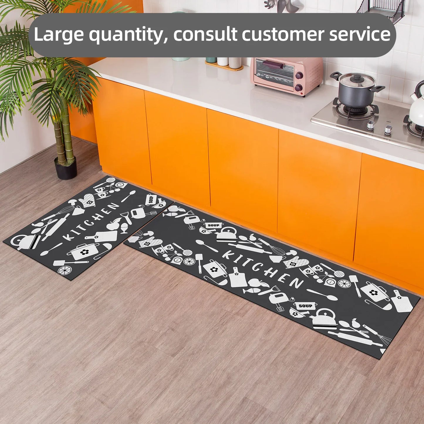 Kitchen Oil & Water Absorbent Floor Mat Non-Slip Soft Carpet Bedroom Living Room Porch Bathroom Door Mat Home Decor