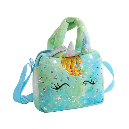 Unicorn Tie Dye Plush Crossbody Bag