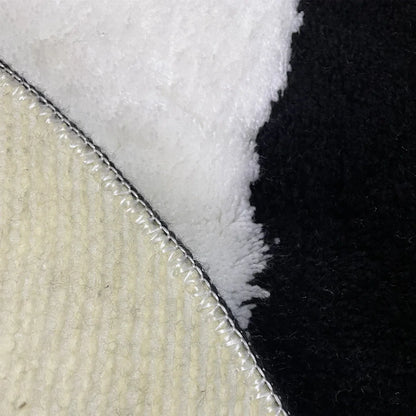 LAKEA Yin Yang Fluffy Round Black White Rug