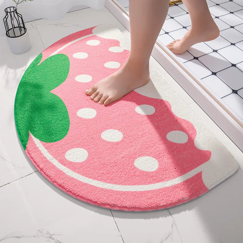Soft Floral Absorbent Non-Slip Floor Mat