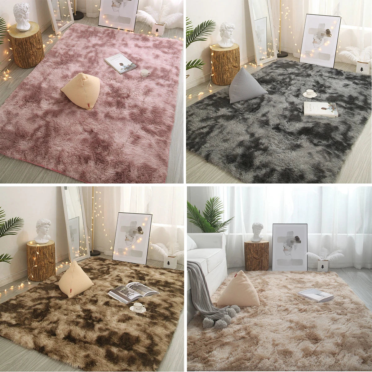 Fluffy Plush Non-Slip Area Rug for Living Room & Bedroom