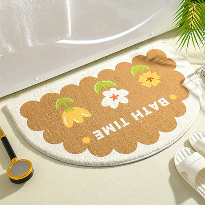 Ins Simple Floral Absorbent Non-Slip Bath Mat
