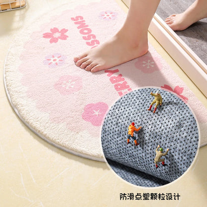Ins Simple Floral Absorbent Non-Slip Bath Mat