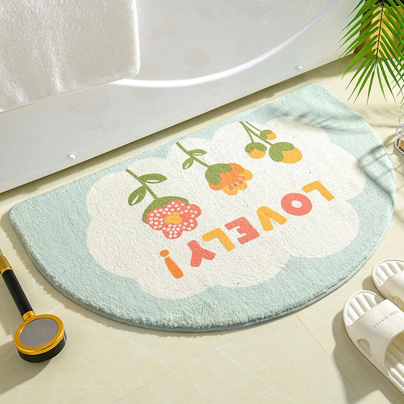 Ins Simple Floral Absorbent Non-Slip Bath Mat