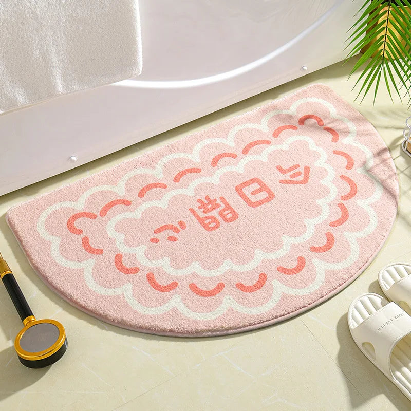Ins Simple Floral Absorbent Non-Slip Bath Mat
