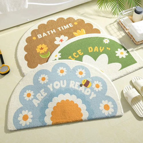 Ins Simple Floral Absorbent Non-Slip Bath Mat