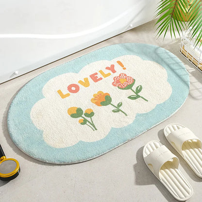 Small Fresh Floral Absorbent Non-Slip Floor Mat