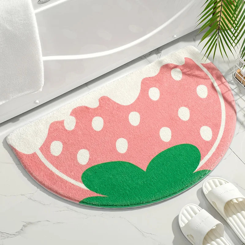 Soft Floral Absorbent Non-Slip Floor Mat