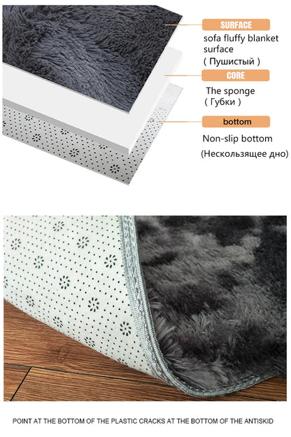 Fluffy Plush Non-Slip Area Rug for Living Room & Bedroom