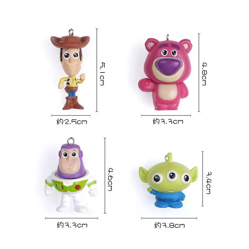 Toy Story 4 Character PVC Keychain Figure Set