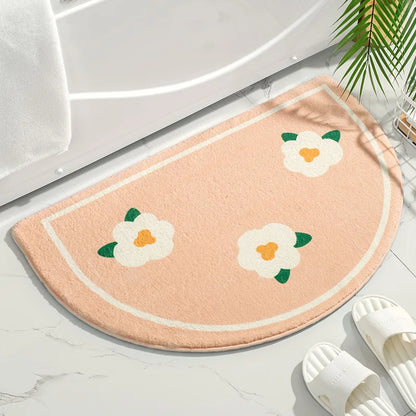 Soft Floral Absorbent Non-Slip Floor Mat