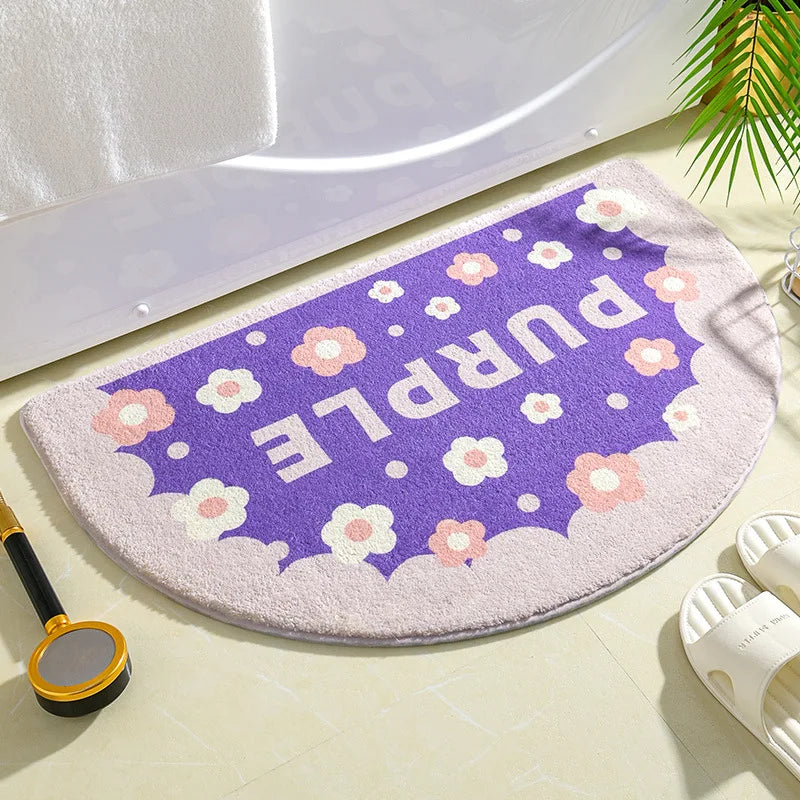 Ins Simple Floral Absorbent Non-Slip Bath Mat