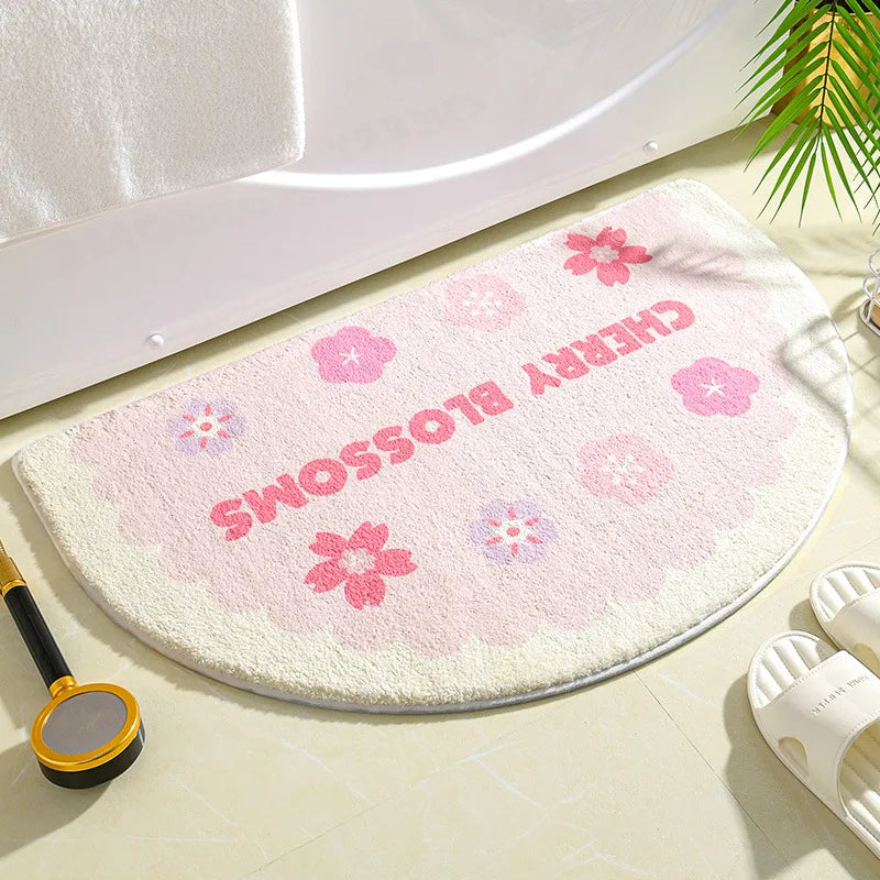 Ins Simple Floral Absorbent Non-Slip Bath Mat