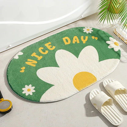Small Fresh Floral Absorbent Non-Slip Floor Mat