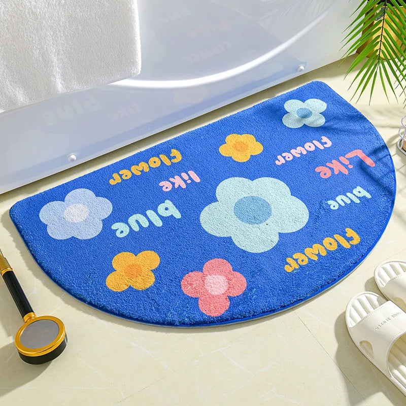 Ins Simple Floral Absorbent Non-Slip Bath Mat