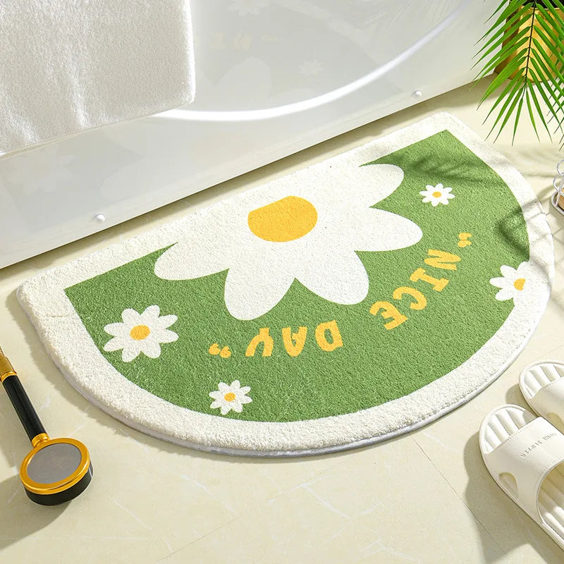 Ins Simple Floral Absorbent Non-Slip Bath Mat