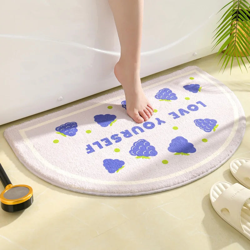 Ins Simple Floral Absorbent Non-Slip Bath Mat
