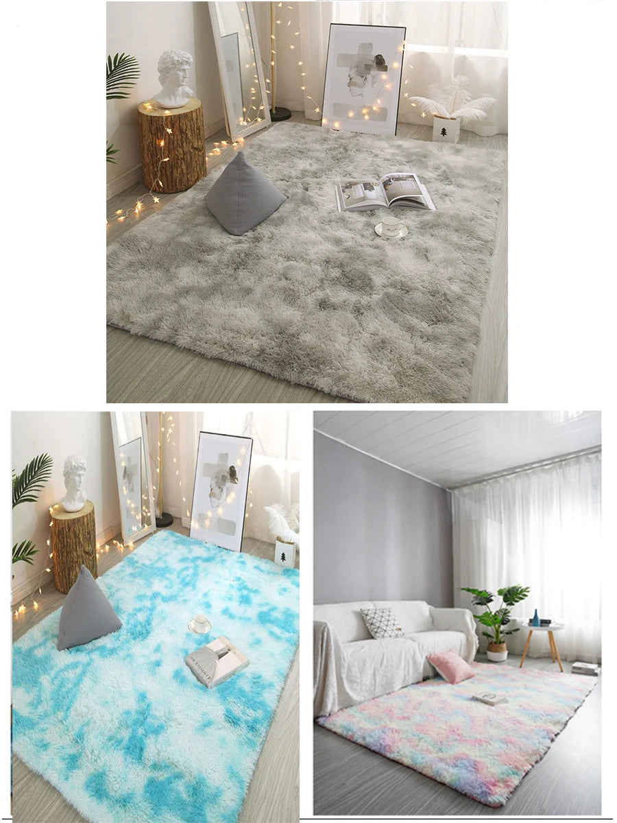 Fluffy Plush Non-Slip Area Rug for Living Room & Bedroom