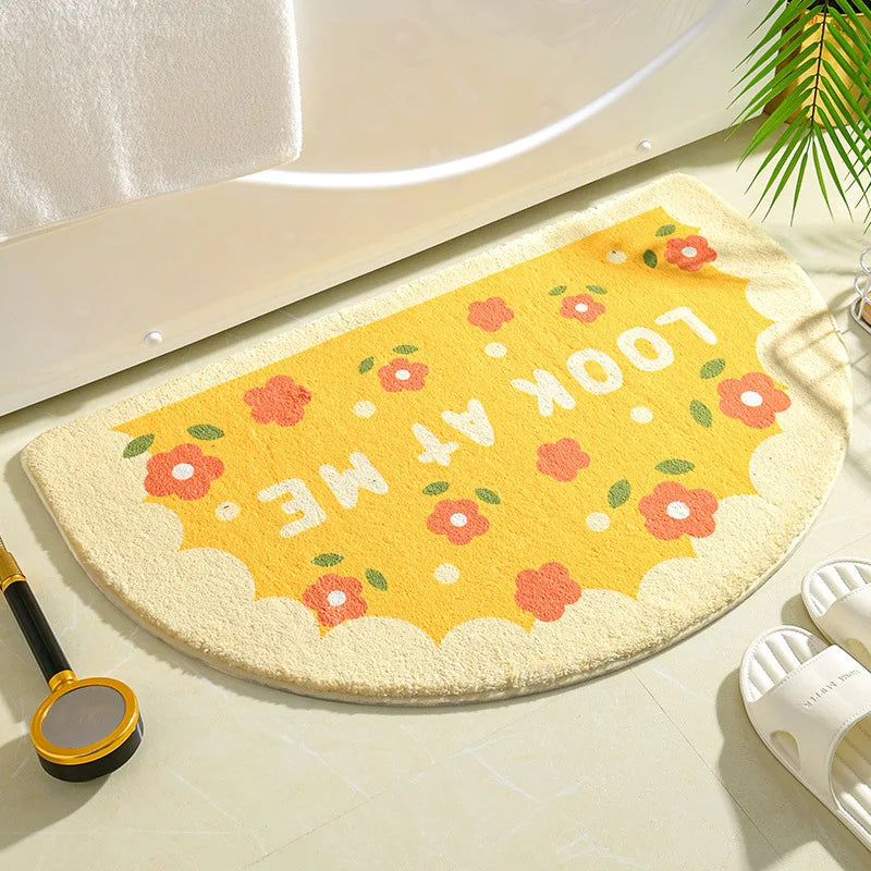 Ins Simple Floral Absorbent Non-Slip Bath Mat