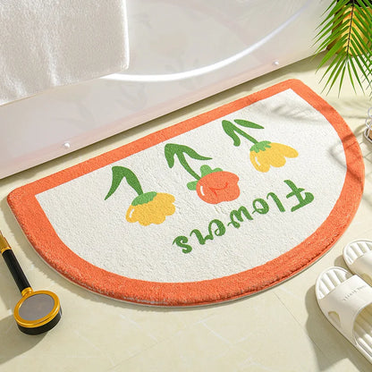 Ins Simple Floral Absorbent Non-Slip Bath Mat