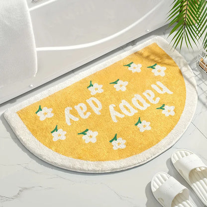 Soft Floral Absorbent Non-Slip Floor Mat
