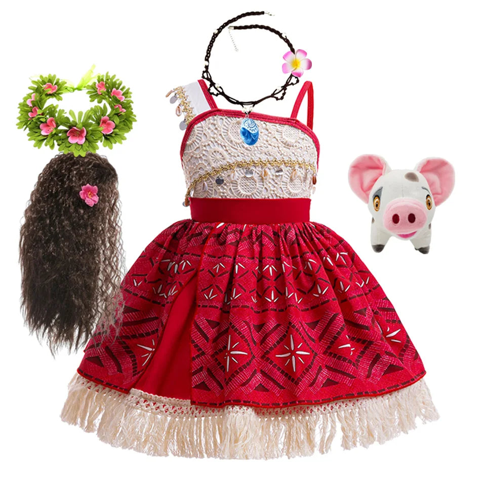 Disney Moana Ocean Adventure Princess Costume Dress For Girls