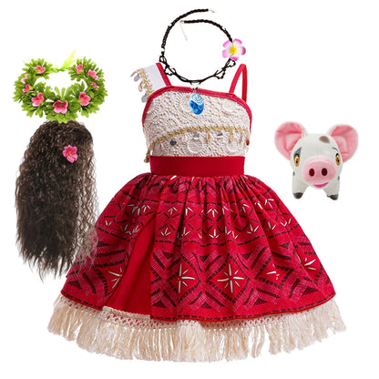 Disney Moana Ocean Adventure Princess Costume Dress For Girls